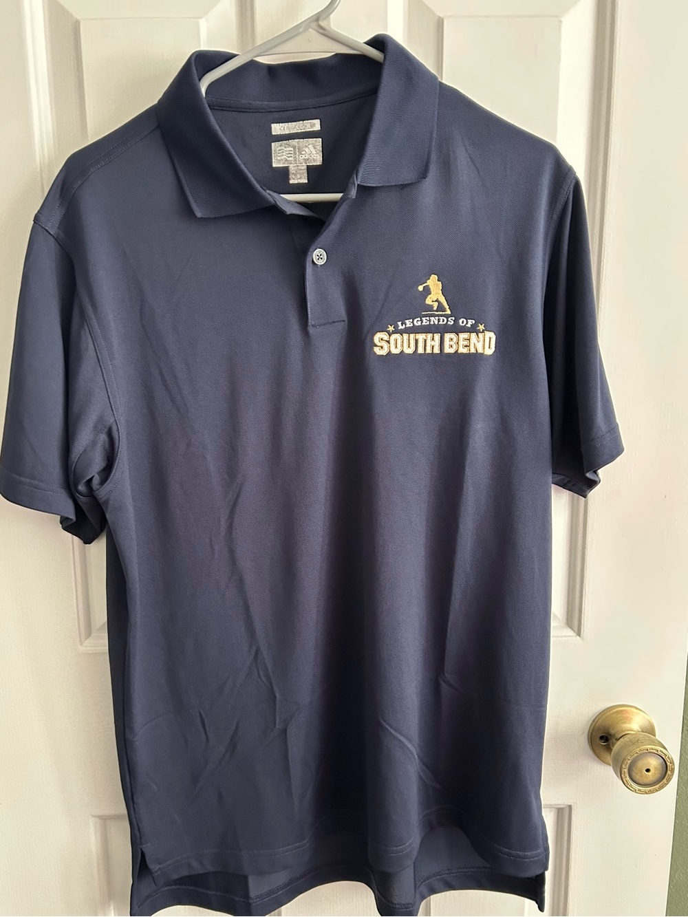 adidas Navy Blue 'Legends of South Bend' Embroidered Polo